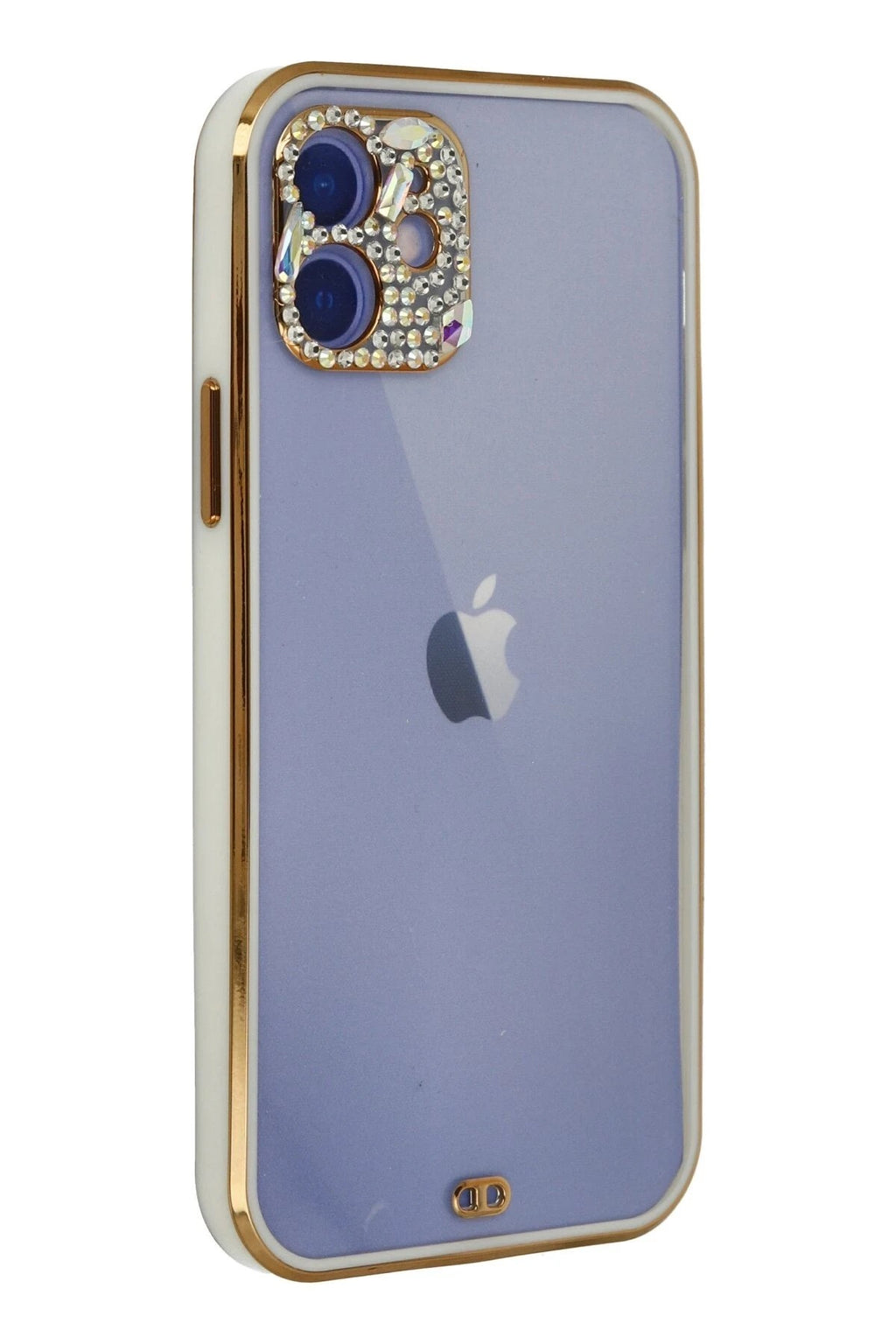 Mey İthalat® iPhone 12 Kılıf Liva Taşlı Silikon - Beyaz