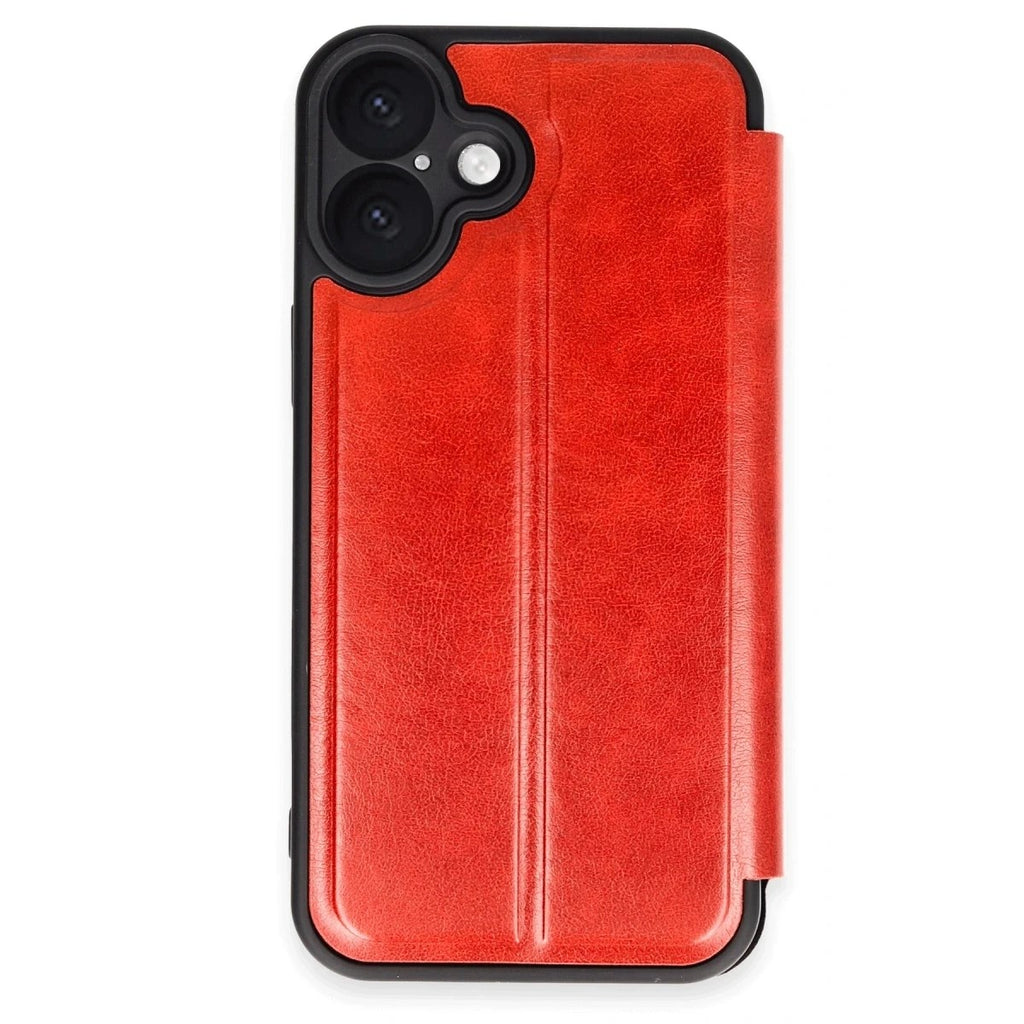 Mey İthalat® iPhone 16 Kılıf Flip Cover - Kırmızı