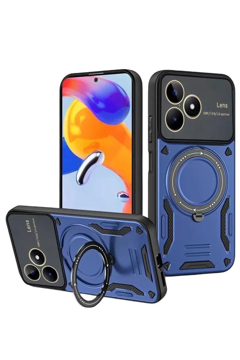 Mey İthalat® Realme C53 Kılıf Joy Lens Standlı Kapak - Lacivert