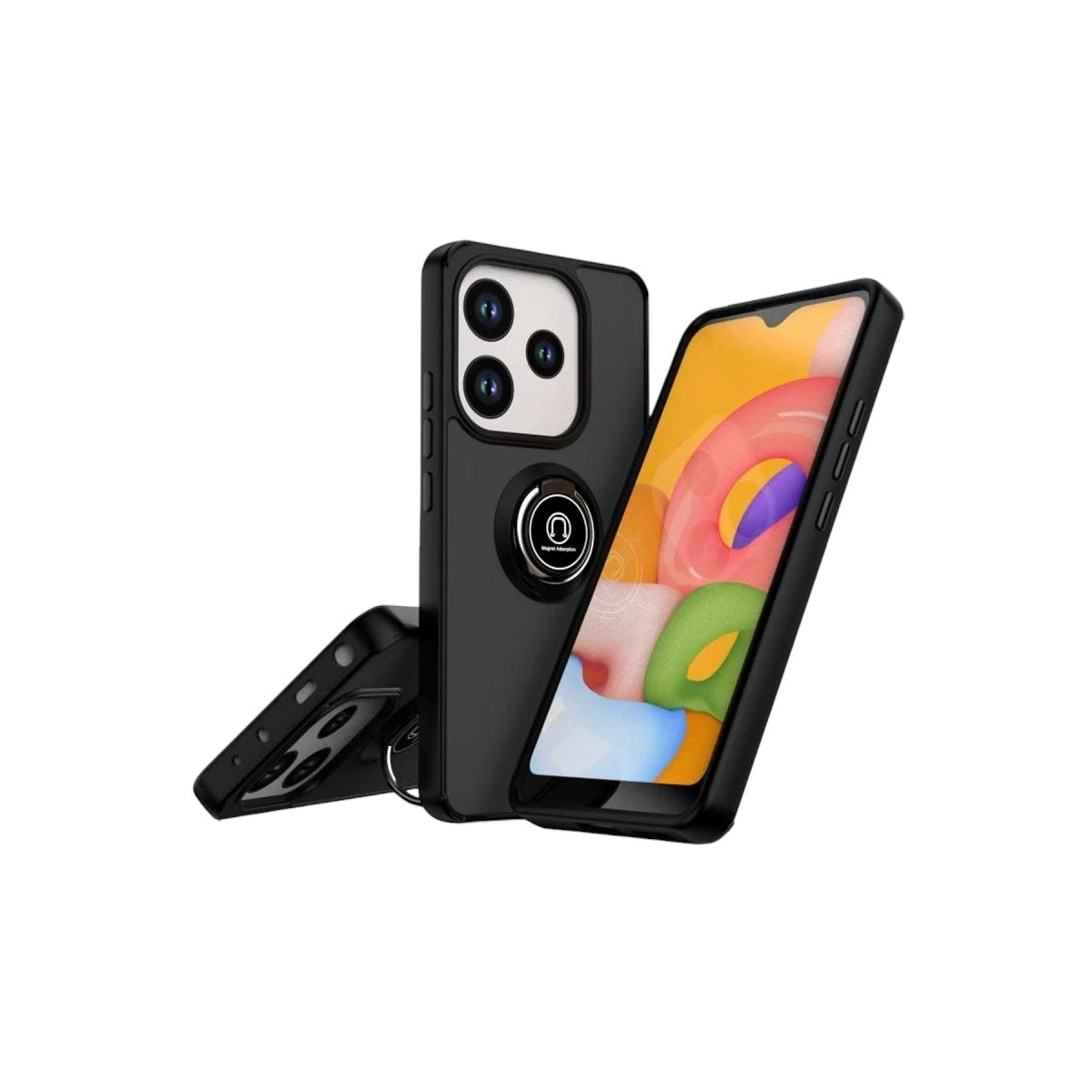 Mey İthalat® Redmi Note 14 4G Montreal Yüzüklü Silikon Kapak - Siyah