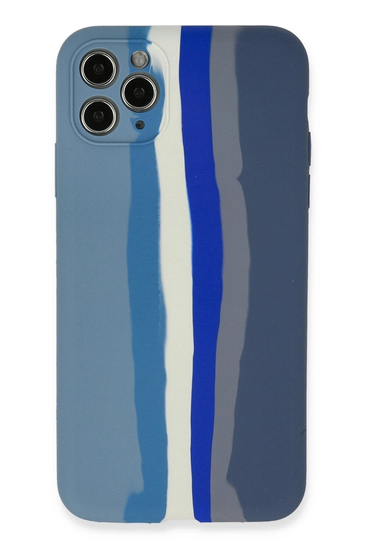Mey İthalat® iPhone 11 Pro Kılıf Ebruli Lansman Silikon - Mavi-Gri