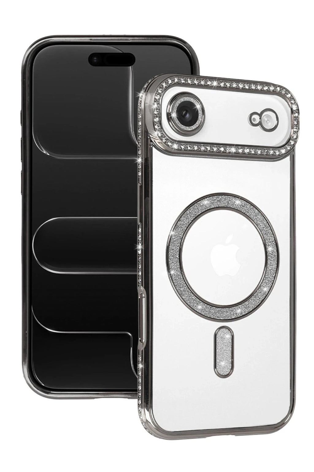 Mey İthalat® iPhone 17 Air Joke Simli Magneticsafe Kılıf - Gümüş