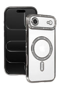 Mey İthalat® iPhone 17 Air Joke Simli Magneticsafe Kılıf - Gümüş