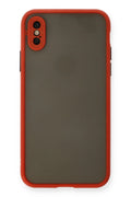 Mey İthalat® iPhone X Kılıf Montreal Silikon Kapak - Kırmızı
