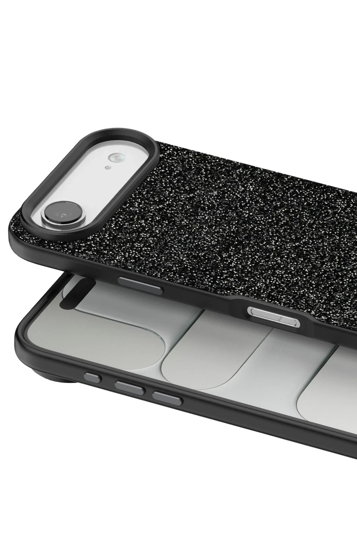 Mey İthalat® iPhone 17 Air Bright Simli Kapak - Siyah
