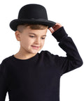 Mey İthalat® Charlie Chaplin Stil Çocuk Şapkası – Siyah Melon Parti Şapkası