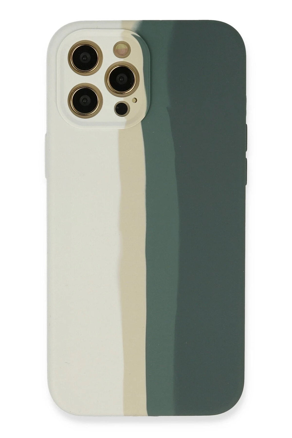 Mey İthalat® iPhone 12 Pro Kılıf Ebruli Lansman Silikon - Beyaz-Gri
