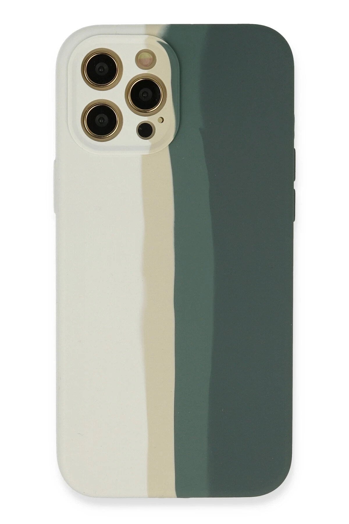 Mey İthalat® iPhone 12 Pro Kılıf Ebruli Lansman Silikon - Beyaz-Gri