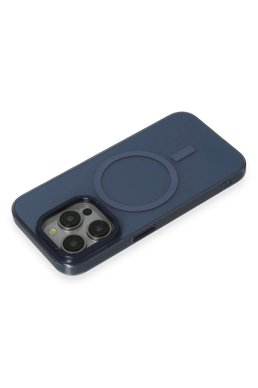 Mey İthalat® iPhone 15 Pro Kılıf Anka PC Magneticsafe Sert Metal Kapak - Lacivert