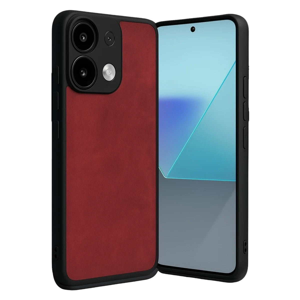 Mey İthalat® Redmi Note 13 4G Kılıf Aras Deri Kapak - Kırmızı