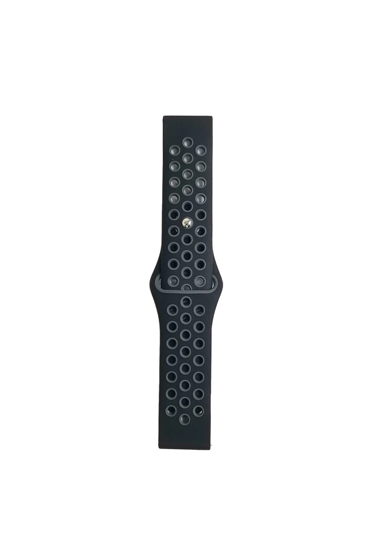Mey İthalat® Watch 20mm Spor Delikli Kordon - Siyah-Gri