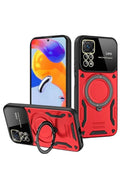 Mey İthalat® Realme 11 Pro Plus Joy Lens Standlı Kapak - Kırmızı