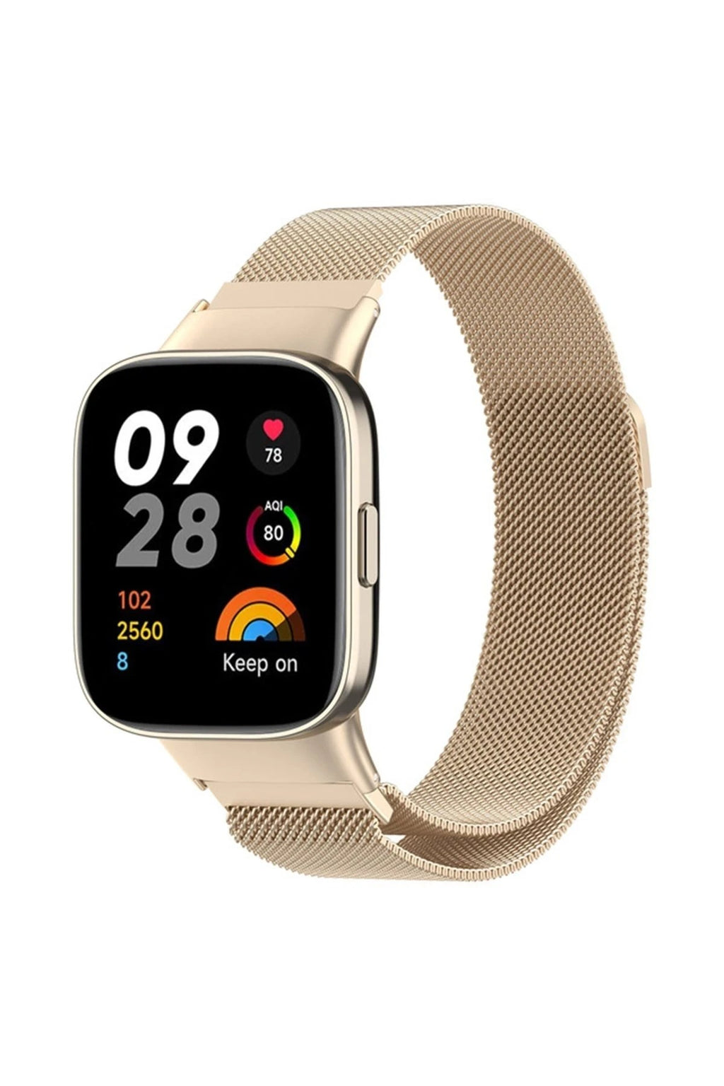 Mey İthalat® Redmi Watch 3 Metal Mıknatıslı Kordon - Metalik Gold