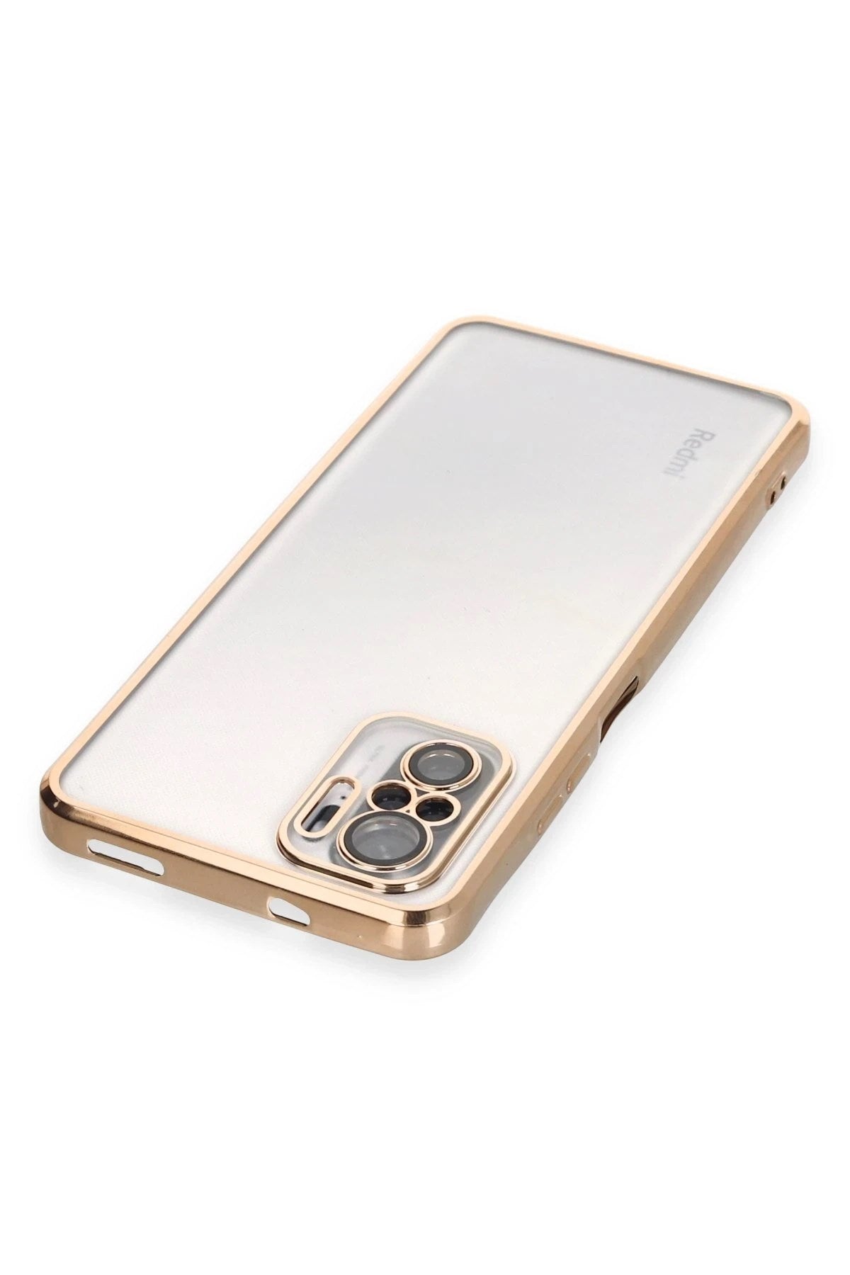 Mey İthalat® Redmi Note 10 Kılıf Lensli Silikon - Gold