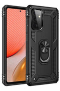 Mey İthalat® Samsung Galaxy A72 Kılıf Sofya Yüzüklü Silikon Kapak - Siyah