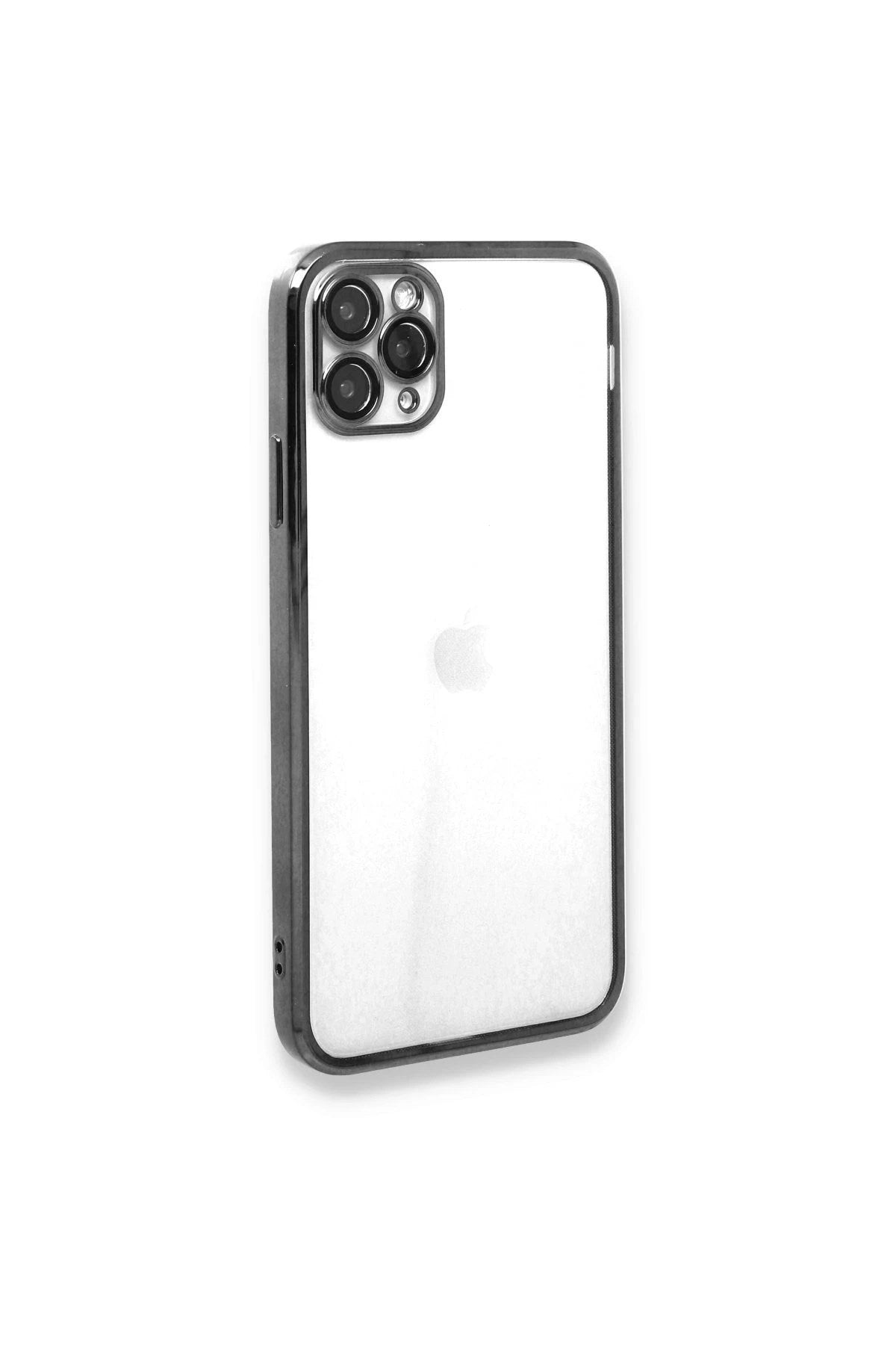Mey İthalat® iPhone 11 Pro Max Kılıf Lensli Silikon - Gümüş