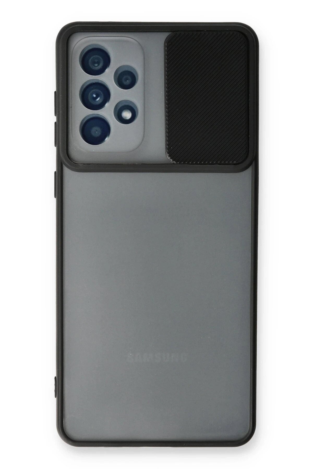 Mey İthalat® Samsung Galaxy A53 5G Kılıf Palm Buzlu Kamera Sürgülü Silikon - Siyah