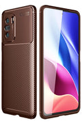 Mey İthalat® Poco F3 Kılıf Auto Focus Karbon Kapak - Kahverengi