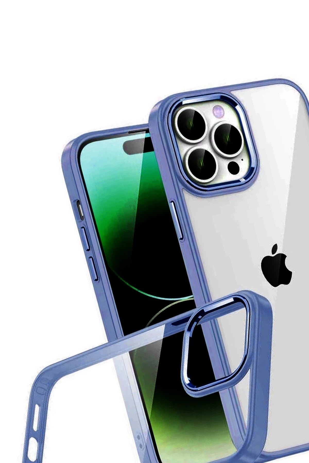 Mey İthalat® iPhone 15 Pro Max Lensli Silikon - Lacivert