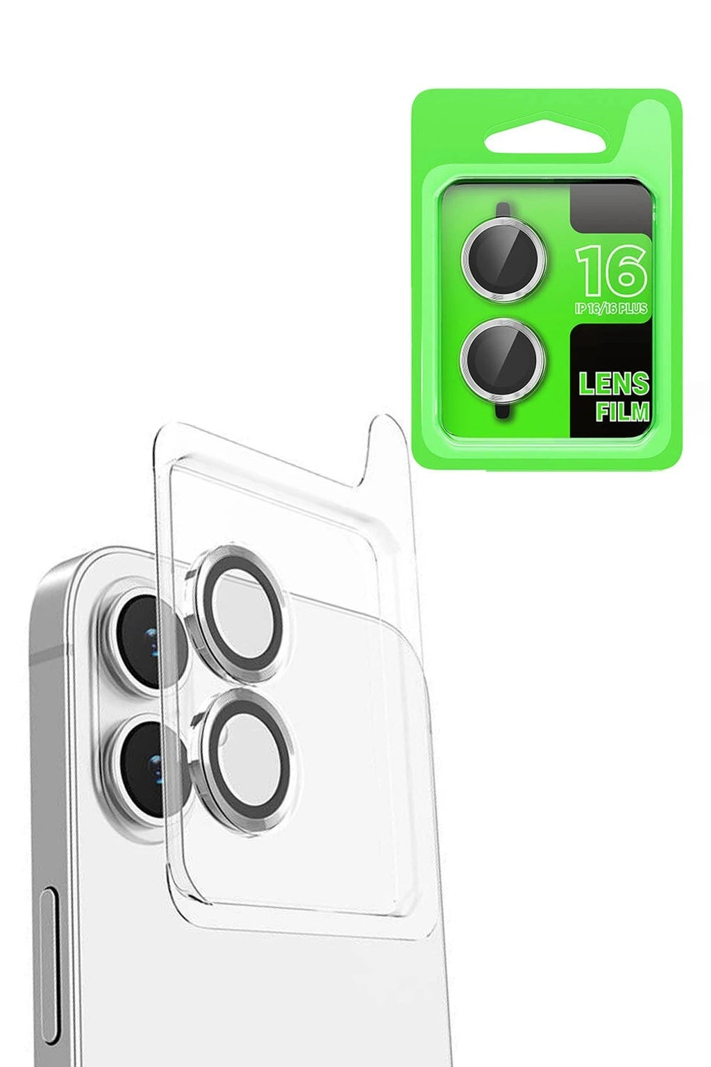 Mey İthalat® iPhone 16 Plus Raze Metal Kamera Lens - Beyaz