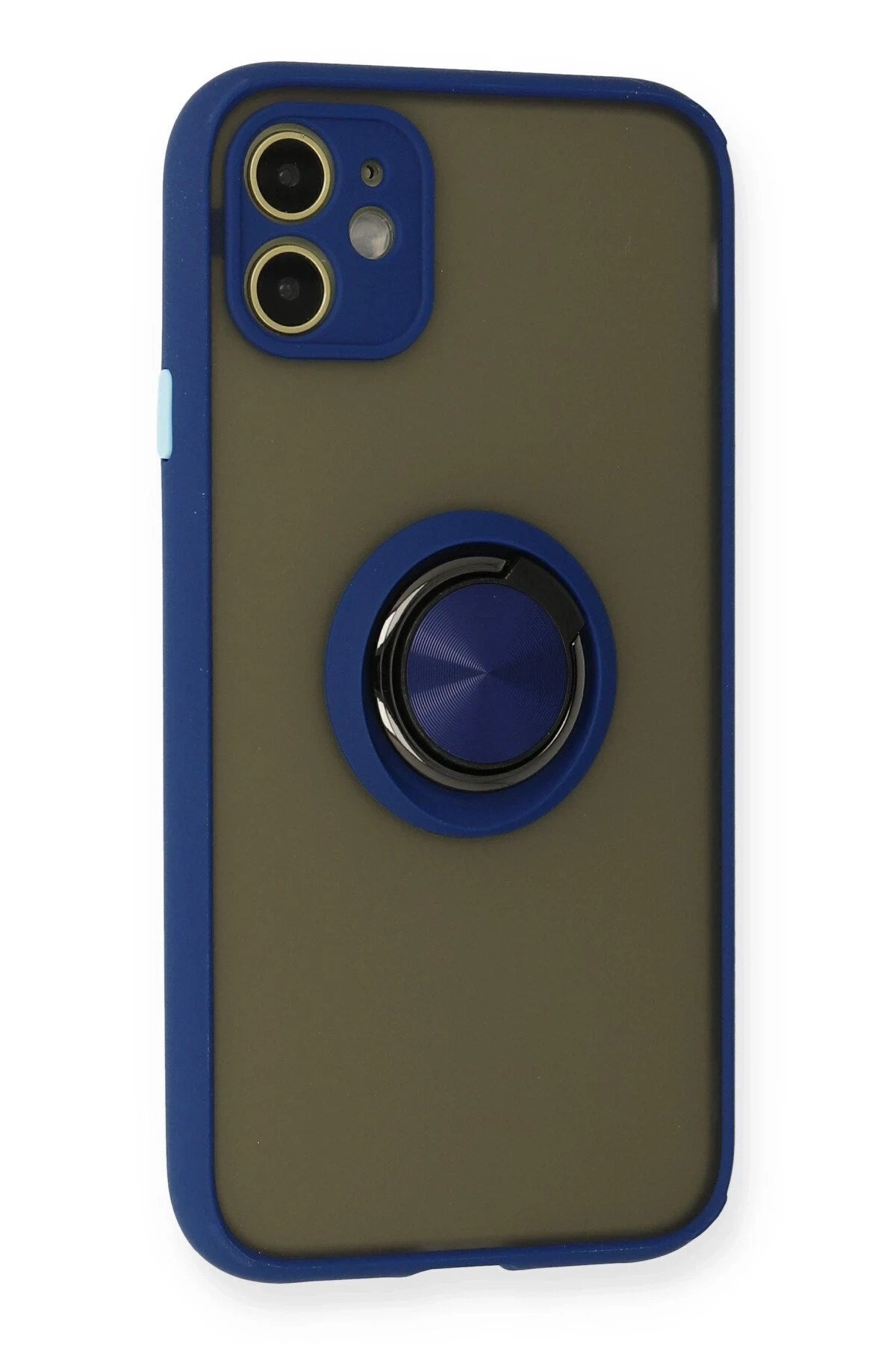 Mey İthalat® iPhone 11 Kılıf Montreal Yüzüklü Silikon Kapak - Lacivert