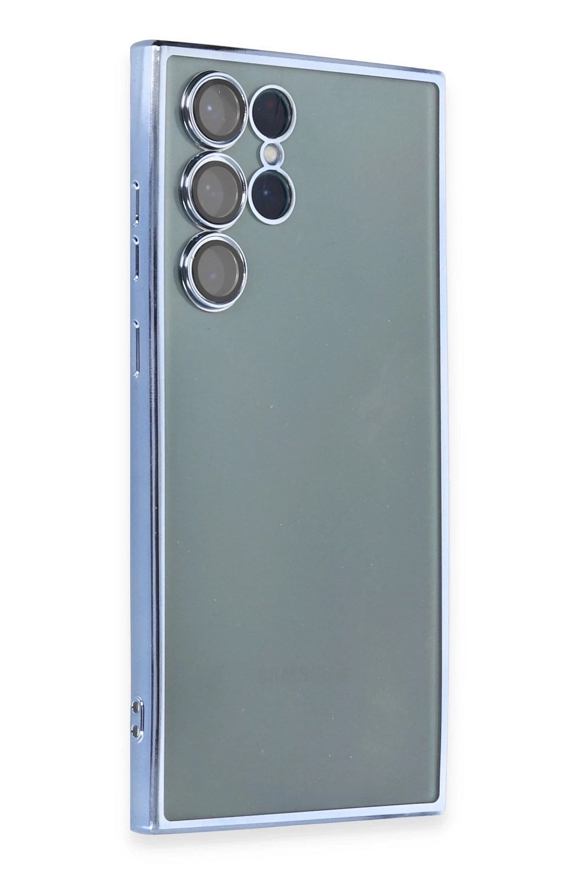 Mey İthalat® Samsung Galaxy S22 Ultra Kılıf Lensli Silikon - Açık Mavi
