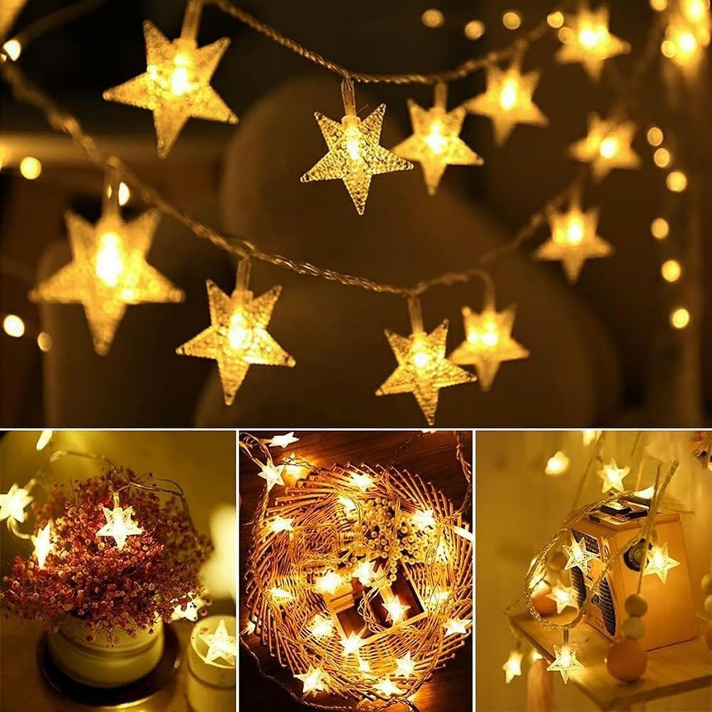 Yıldız Şekilli 3.5 Metre USB LED Işık – 20 Adet LED’li Dekoratif Ortam Aydınlatması
