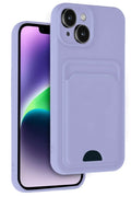 Mey İthalat® iPhone 14 Kılıf Kelvin Kartvizitli Silikon - Lila