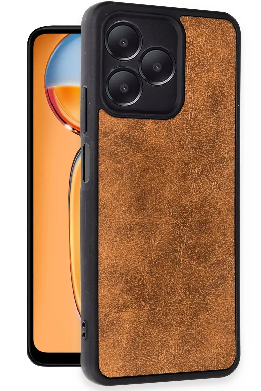 Mey İthalat® Realme Note 50 4G Kılıf Aras Deri Kapak - Taba
