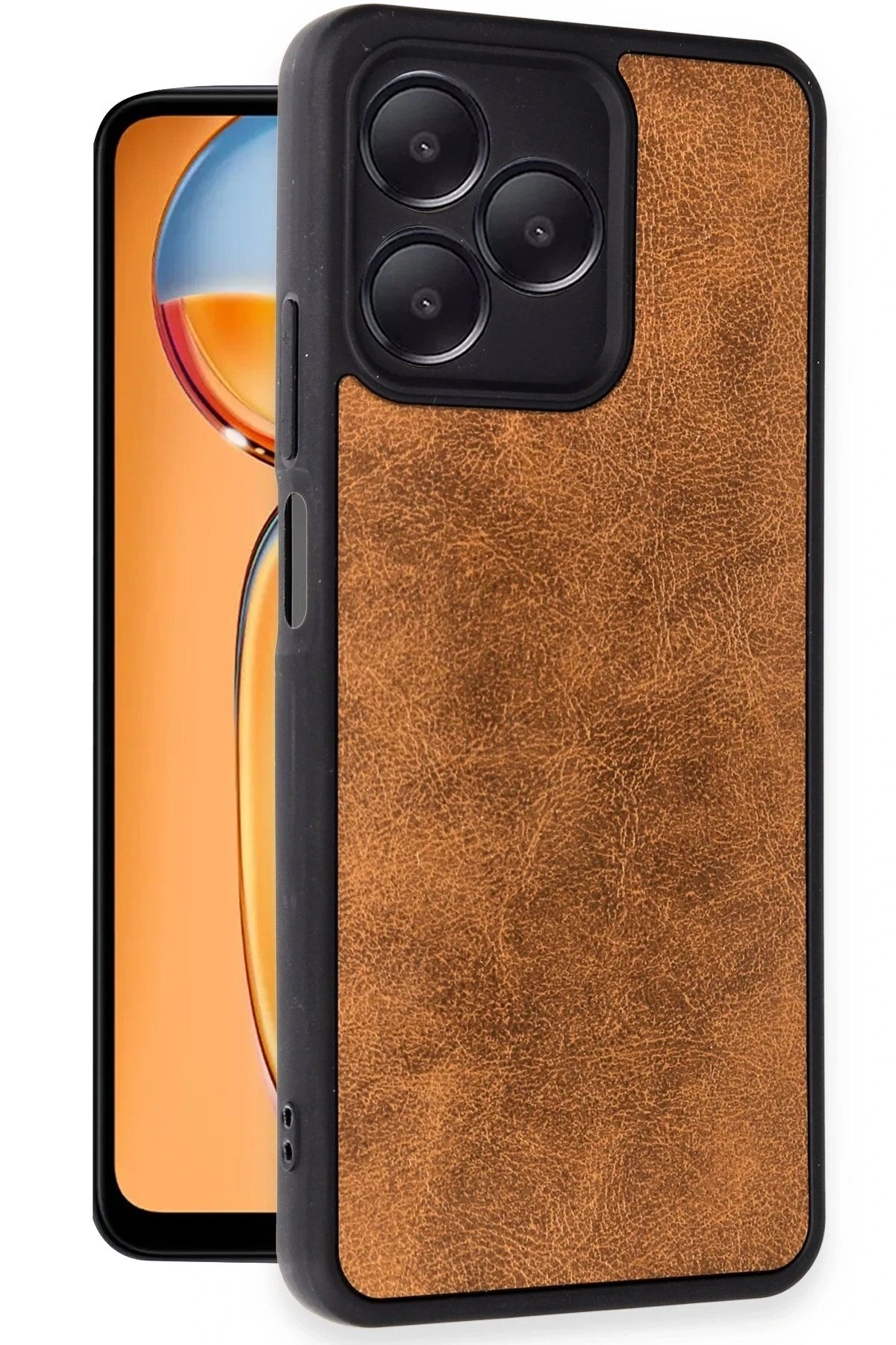 Mey İthalat® Realme Note 50 4G Kılıf Aras Deri Kapak - Taba
