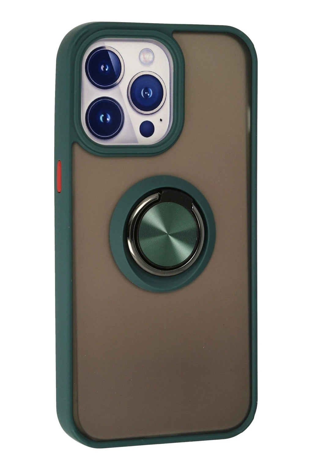 Mey İthalat® iPhone 13 Pro Kılıf Montreal Yüzüklü Silikon Kapak - Yeşil