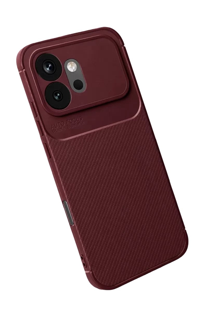 Mey İthalat® Huawei Honor 600 Auto Focus Karbon Kapak - Bordo