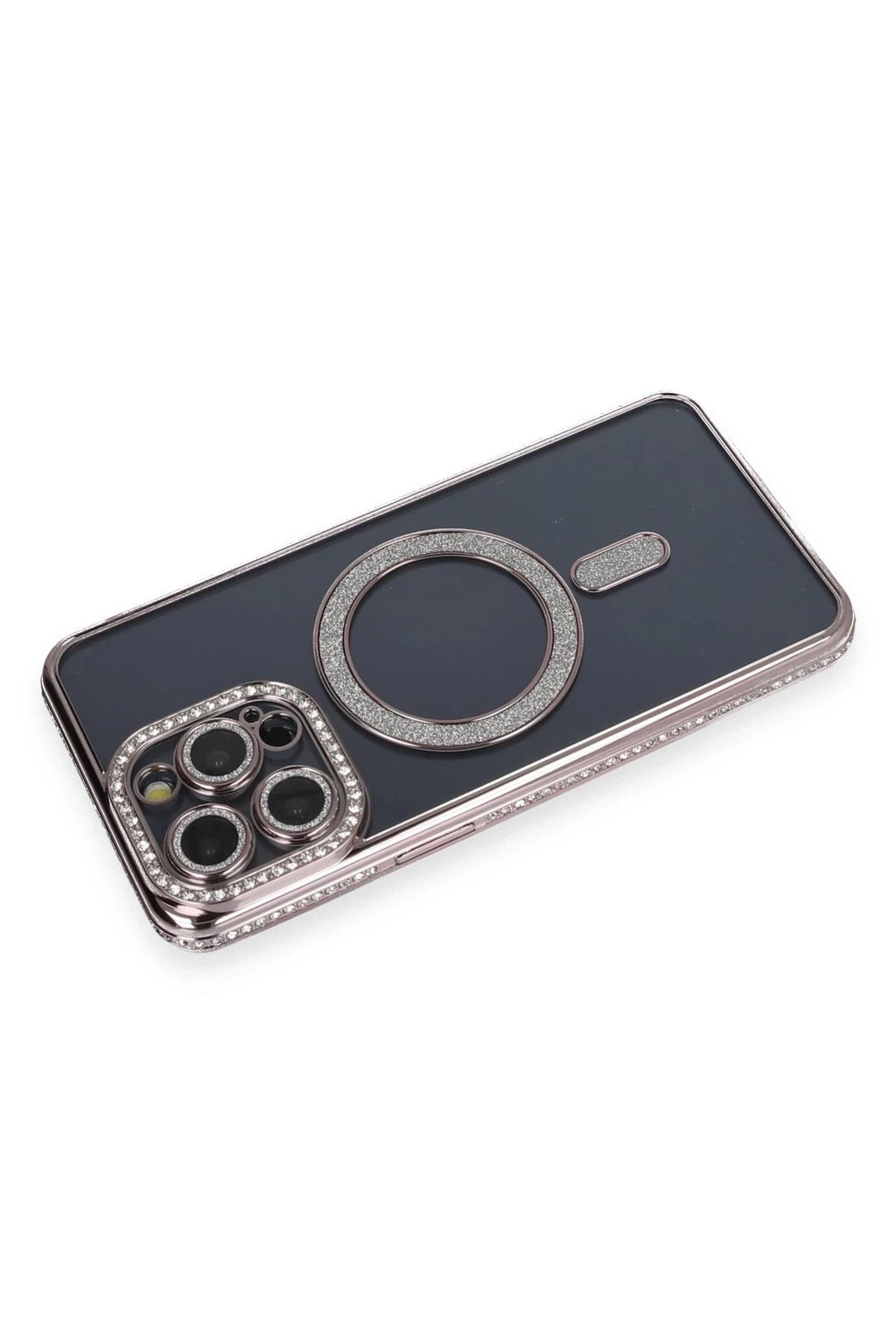 Mey İthalat® iPhone 14 Pro Kılıf Joke Simli Magneticsafe Kılıf - Gri
