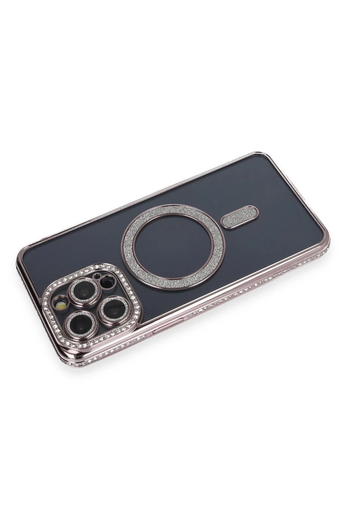 Mey İthalat® iPhone 14 Pro Kılıf Joke Simli Magneticsafe Kılıf - Gri
