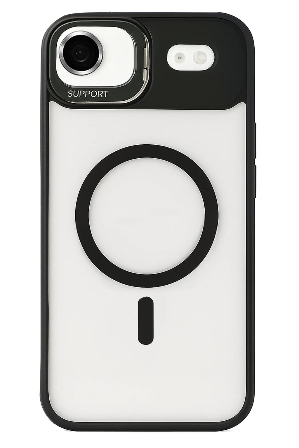 Mey İthalat® iPhone 17 Air Remim Lensli Magsafe Standlı Kapak - Siyah