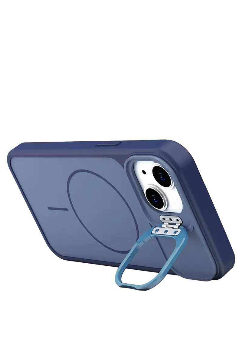Mey İthalat® iPhone 15 Pale Magsafe Standlı Kapak - Mavi