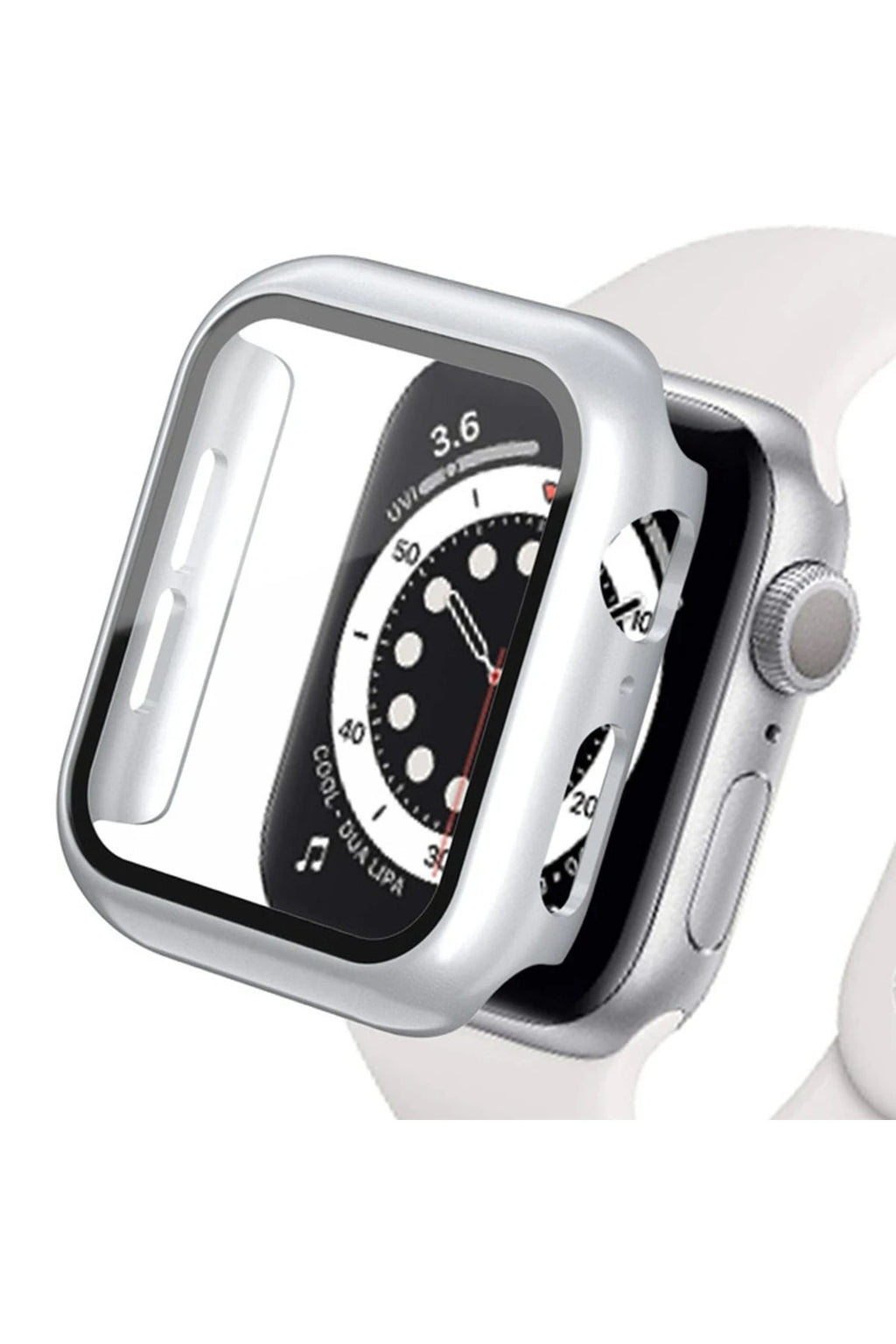 Mey İthalat® Watch Ultra 49mm Camlı Kasa Ekran Koruyucu - Gümüş
