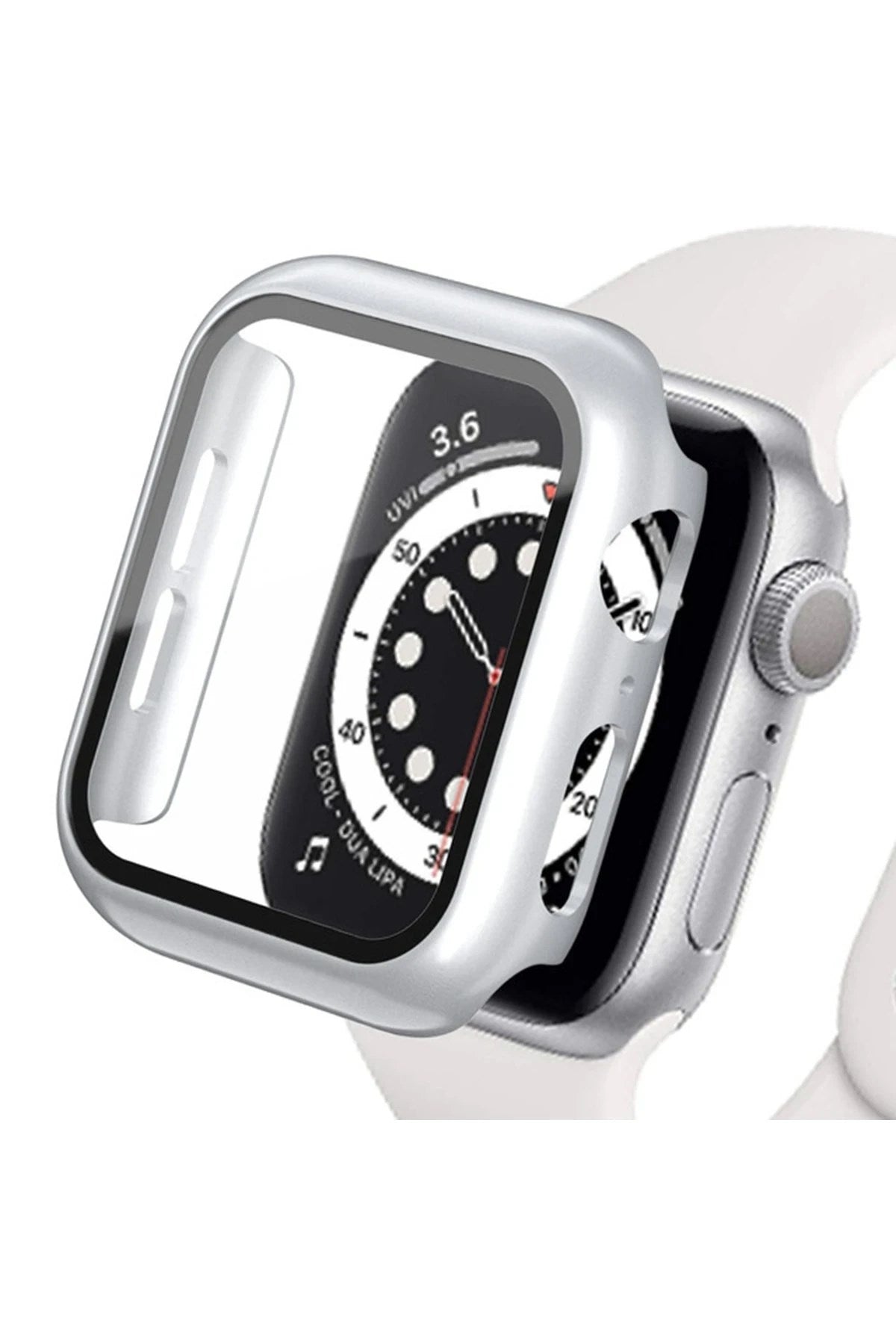 Mey İthalat® Watch Ultra 49mm Camlı Kasa Ekran Koruyucu - Gümüş