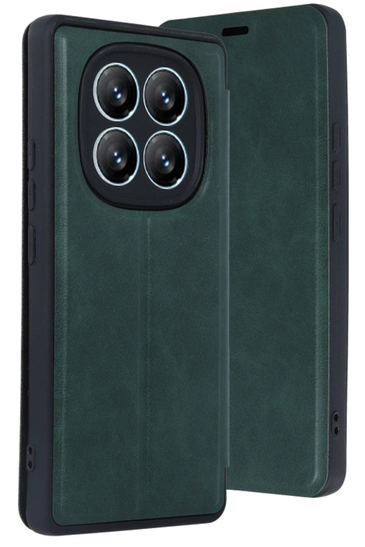 Mey İthalat® Redmi Note 14 Pro 5G Kılıf Flip Cover - Koyu Yeşil