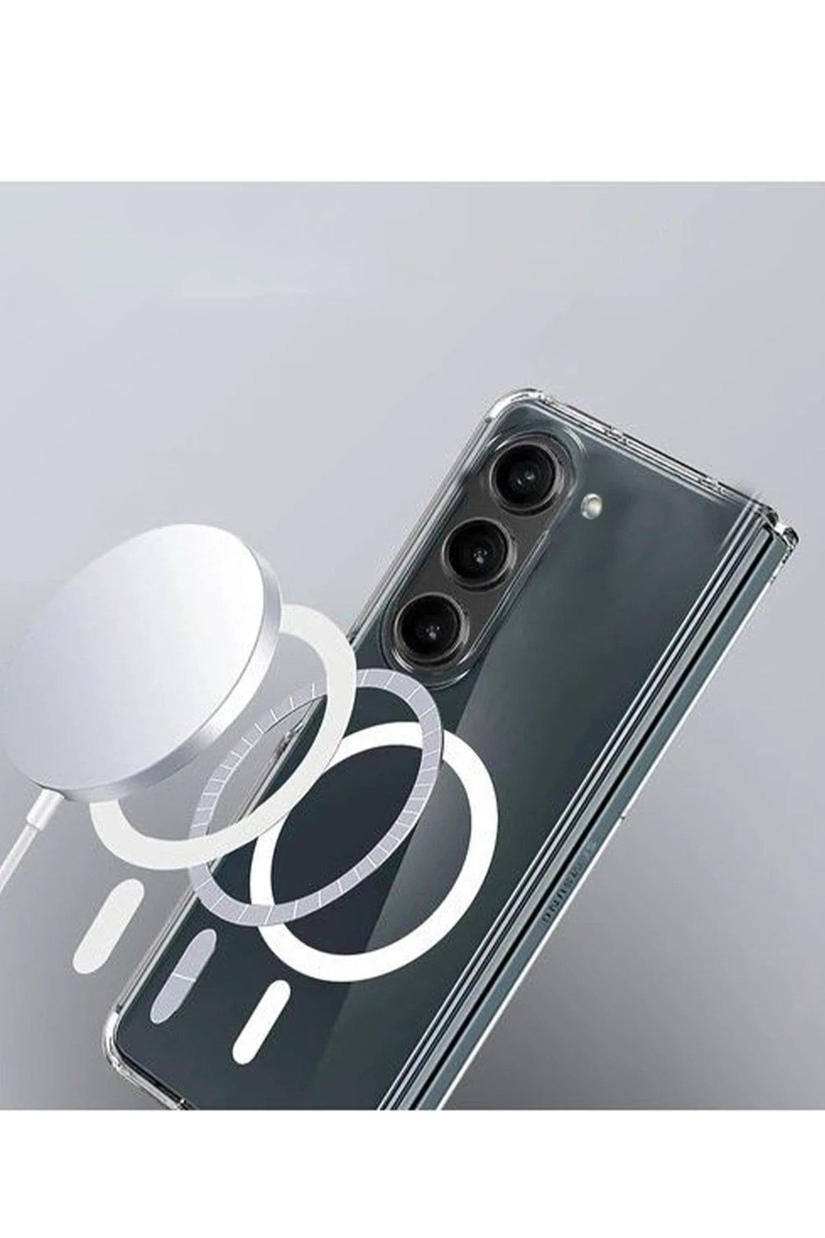 Mey İthalat® Samsung Galaxy Z Fold 6 Kılıf Magneticsafe Şeffaf Silikon - Şeffaf