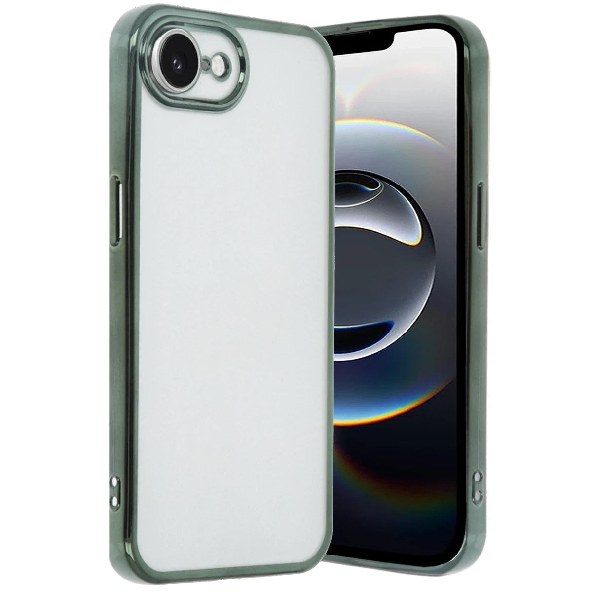 Mey İthalat® iPhone 16E Kılıf Lensli Silikon - Yeşil