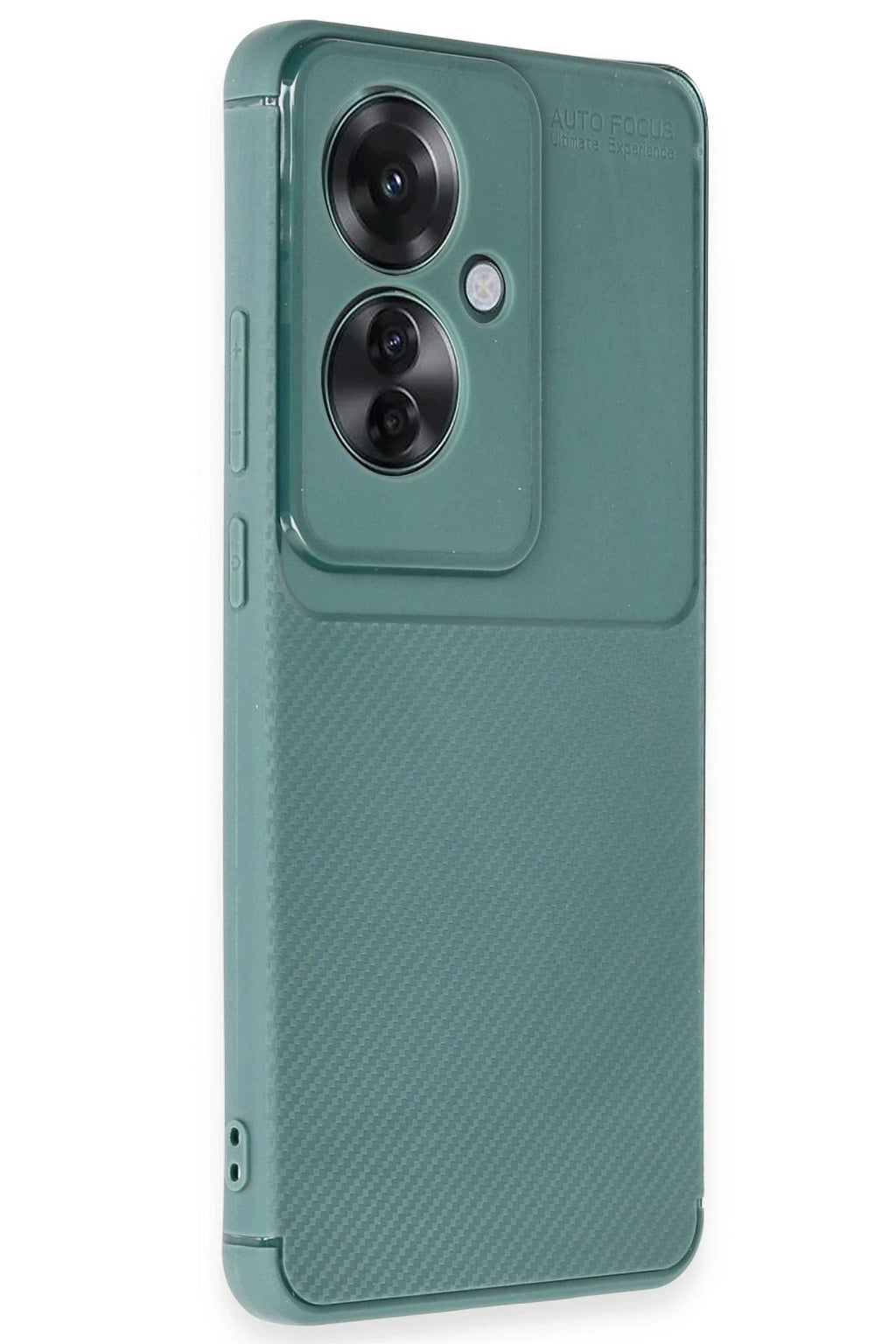Mey İthalat® Reno 11F Kılıf Auto Focus Karbon Kapak - Koyu Yeşil