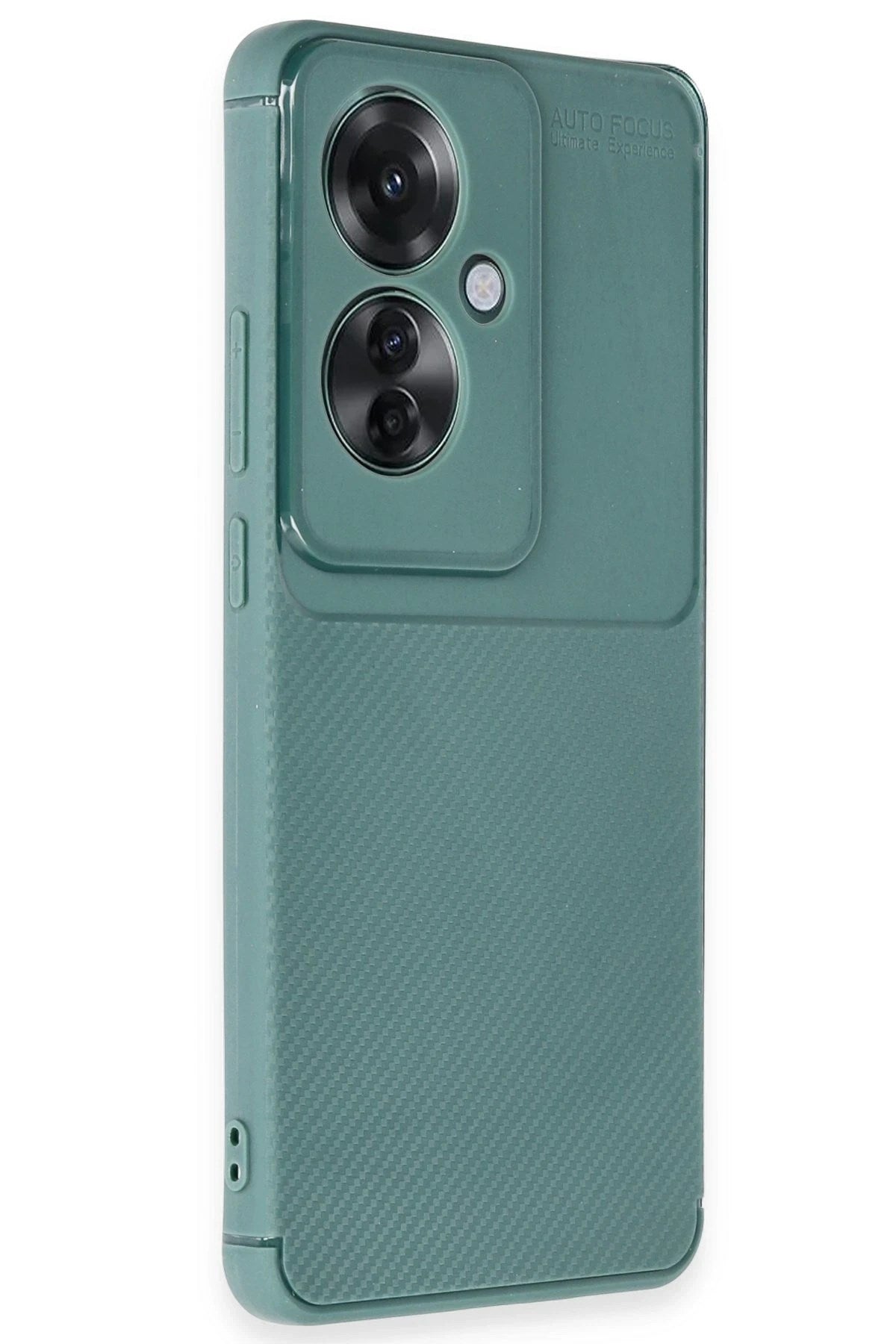 Mey İthalat® Reno 11F Kılıf Auto Focus Karbon Kapak - Koyu Yeşil