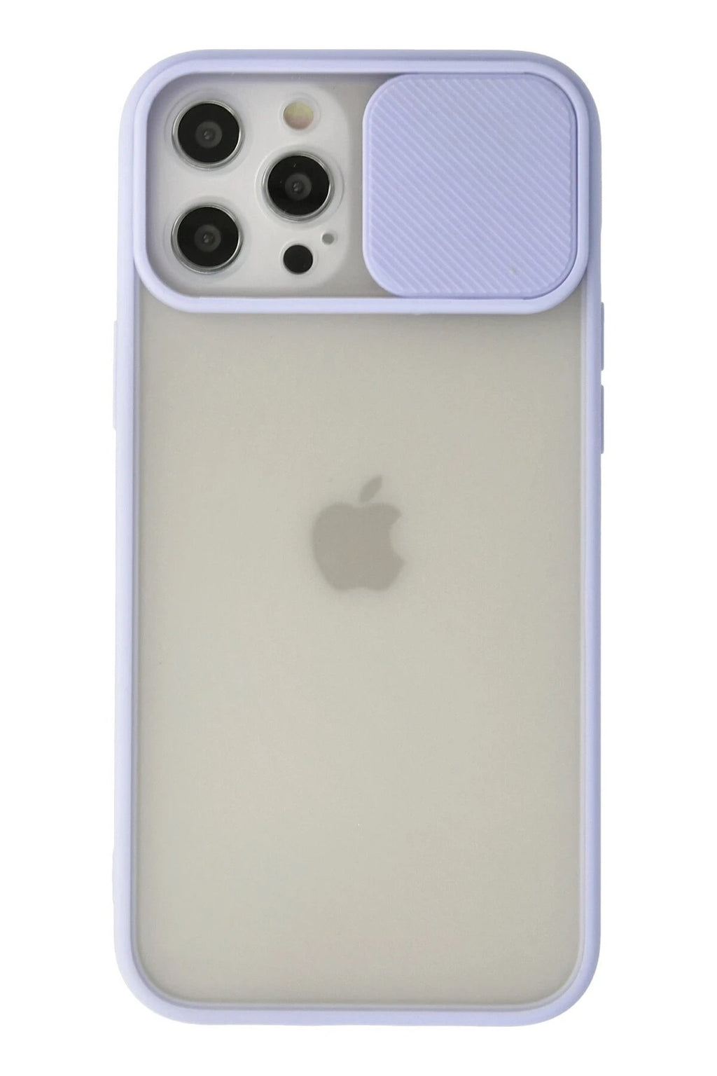 Mey İthalat® iPhone 12 Pro Max Kılıf Palm Buzlu Kamera Sürgülü Silikon - Lila