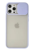 Mey İthalat® iPhone 12 Pro Max Kılıf Palm Buzlu Kamera Sürgülü Silikon - Lila