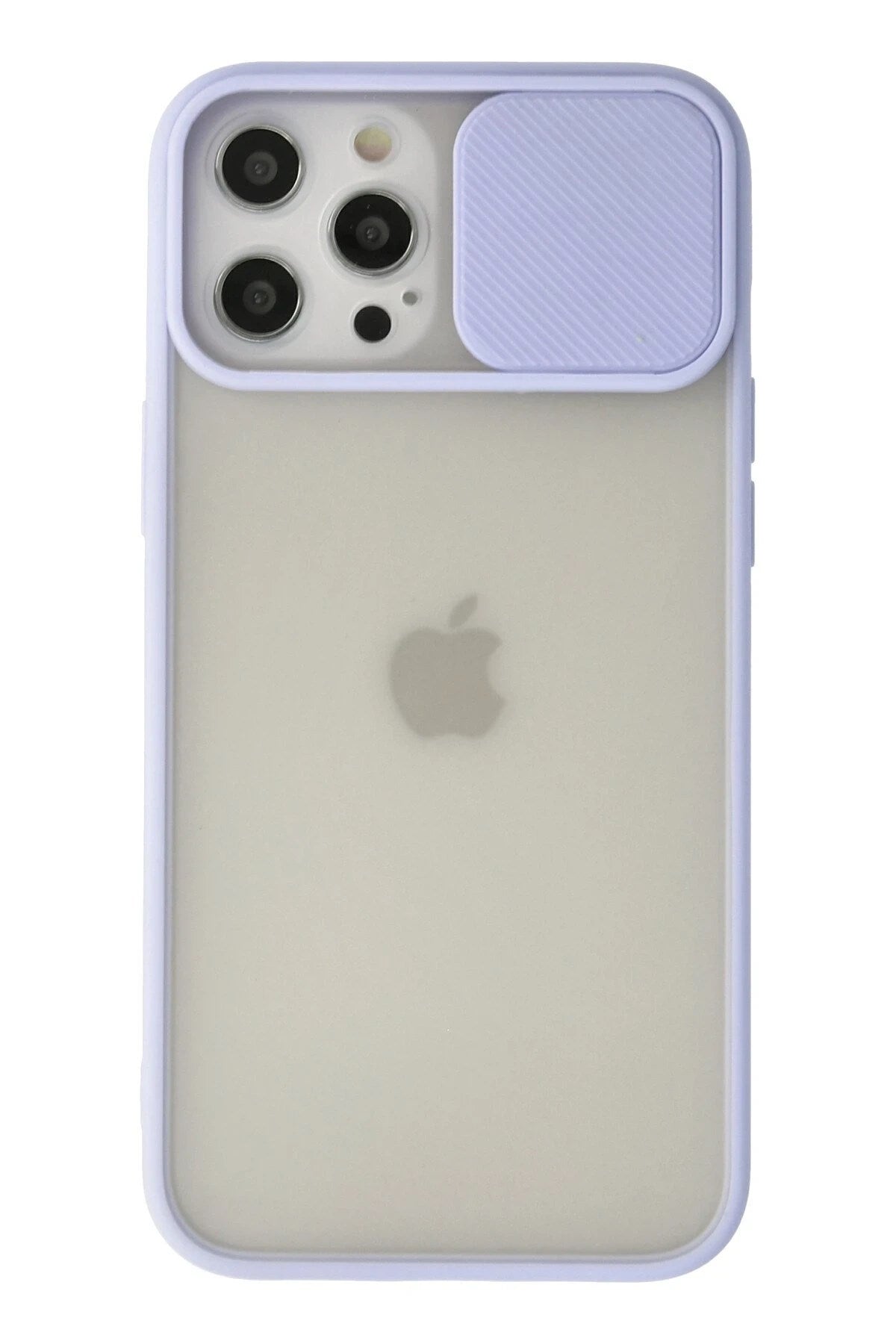 Mey İthalat® iPhone 12 Pro Max Kılıf Palm Buzlu Kamera Sürgülü Silikon - Lila