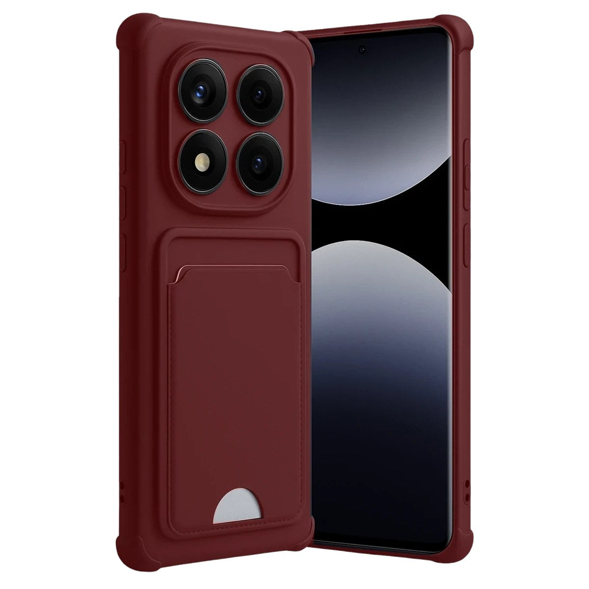 Mey İthalat® Redmi Note 14 Pro 4G Kelvin Kartvizitli Silikon - Bordo