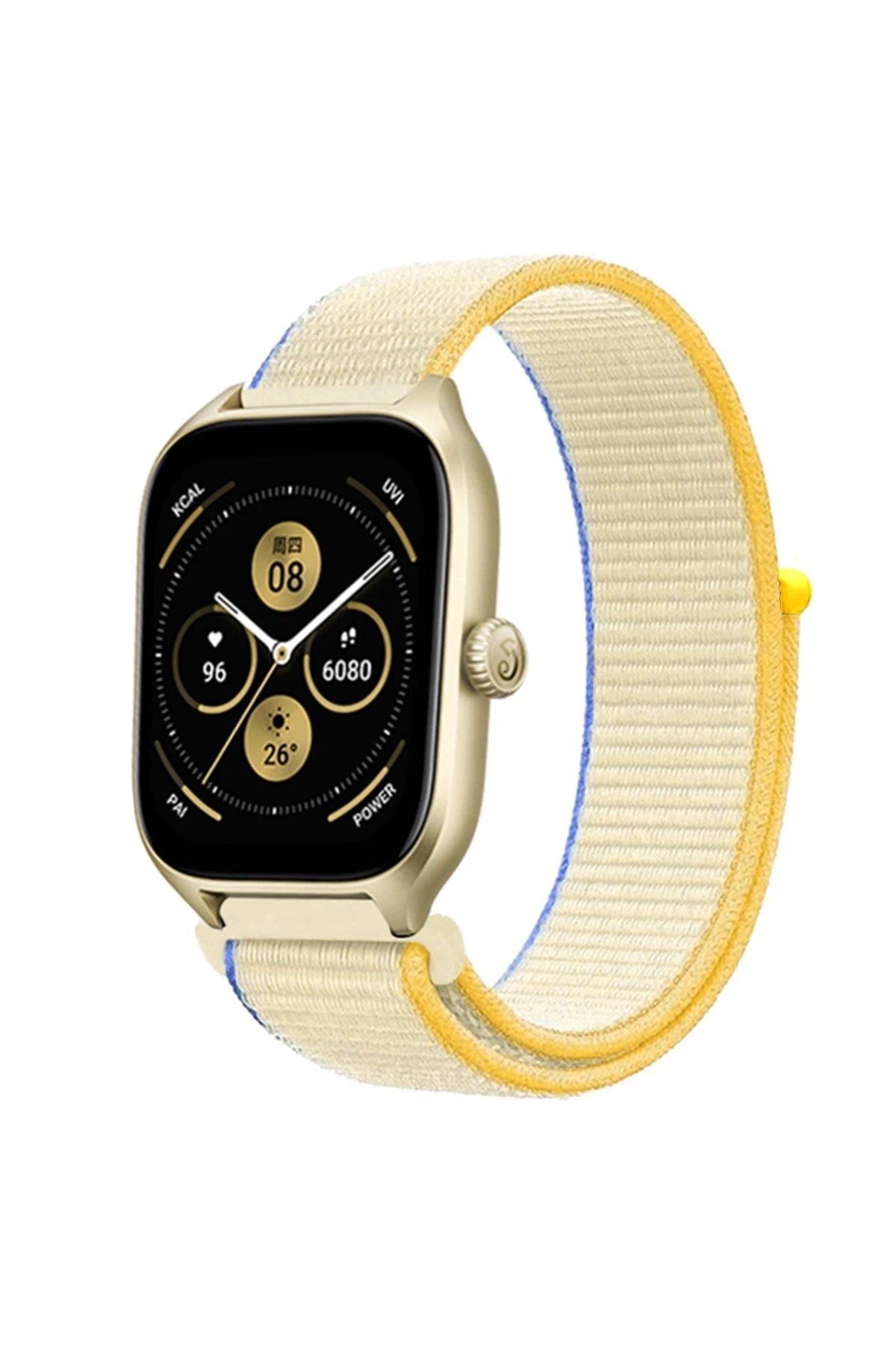 Mey İthalat® Watch 22mm Hasırlı Cırtcırtlı Kordon - Beyaz