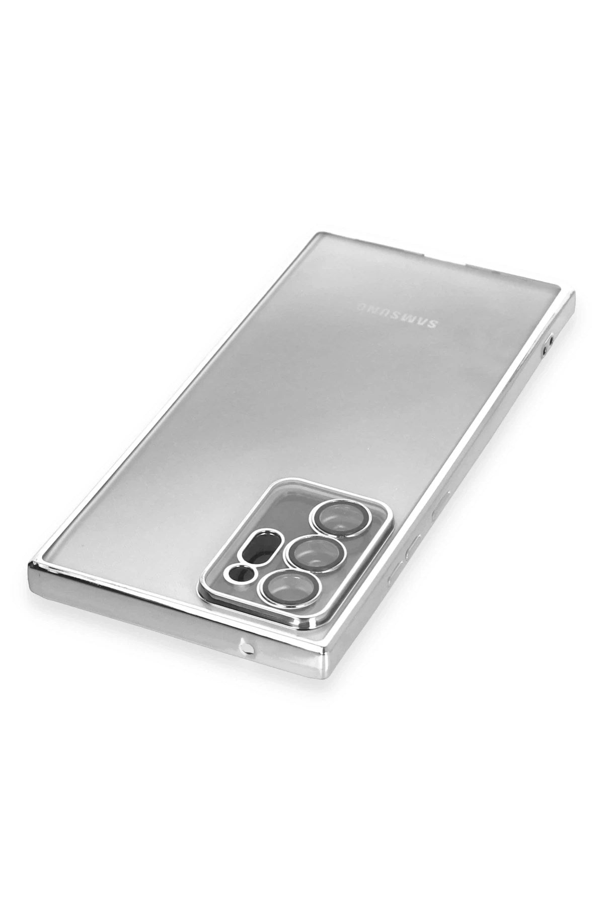 Mey İthalat® Samsung Galaxy Note 20 Ultra Kılıf Lensli Silikon - Gümüş