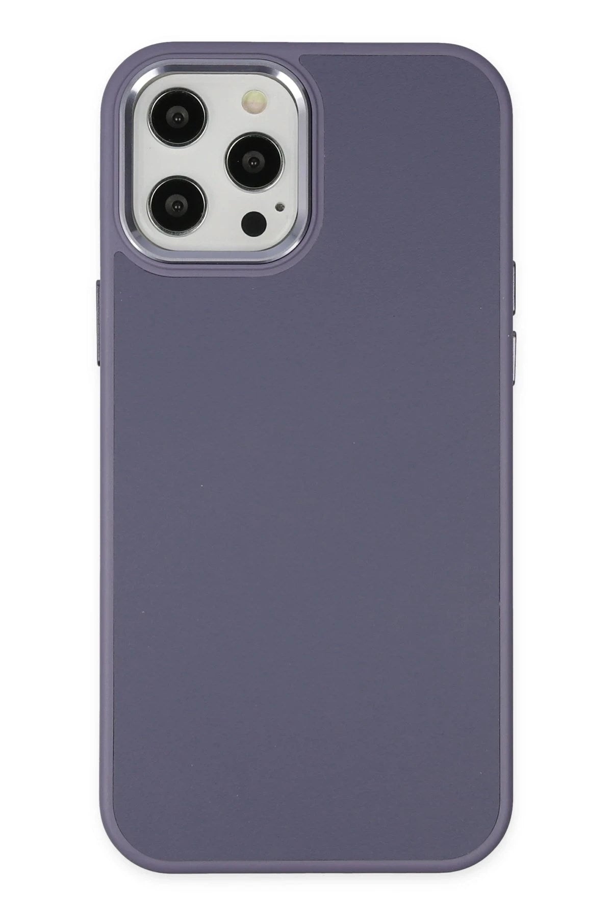 Mey İthalat® iPhone 12 Pro Max Kılıf Asya Deri Silikon - Mor